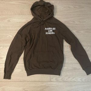 Linda Finegold - Kirill Assholes Live Forever Hoodie - ALF - Brown - Size Med